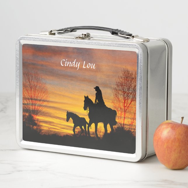 Lunch Box Cowgirl Sunset Horseback Ride Boîte à lunch (En situation)
