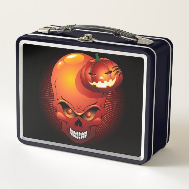 Lunch Box Crâne d'Halloween et Citrouille (Devant)