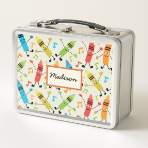Lunch Box Crayons Dansants Drôles Avec Notes De Musique Pers