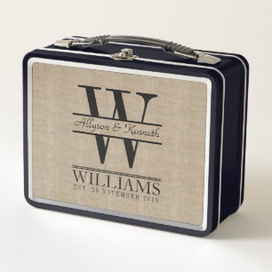 Lunch Box Créez votre propre rétro monogramme de logo de