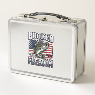 Lunch Box Crochet de pêche patriotique accroché à la liberté
