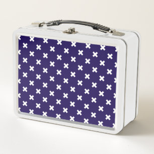 Lunch Box Croix blanches sur bleu marine