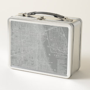 Lunch Box Croquis de carte de ville de Chicago
