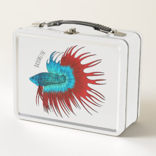 Lunch Box Crowntail betta fish dessin animé