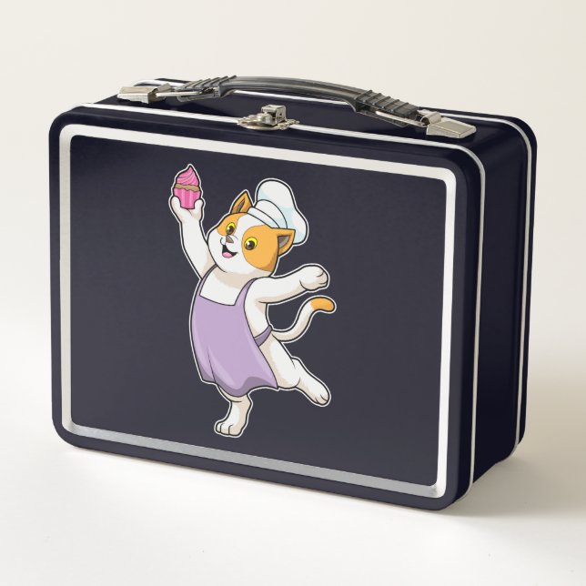 Lunch Box Cuire au chat avec tablier de Cuisine et muffin (Devant)