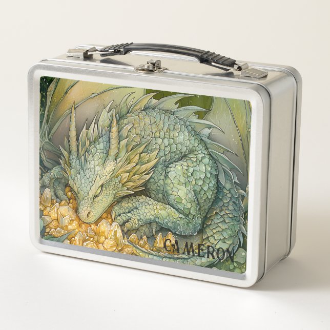 Lunch Box Custom Enchanted Emerald Forest Dragon (Devant)