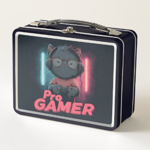 Lunch Box Cute chat "Pro Gamer" avec casque