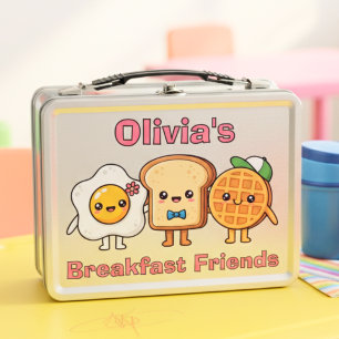 Lunch Box Cute Kawaii Breakfast Friends : Œuf, Toast, Gaufre