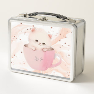 Lunch Box Cute Kitten dans une Tea up