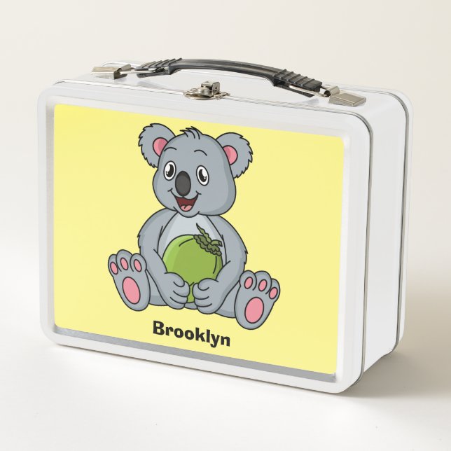Lunch Box Cute koala and coconut cartoon illustration  (Devant)
