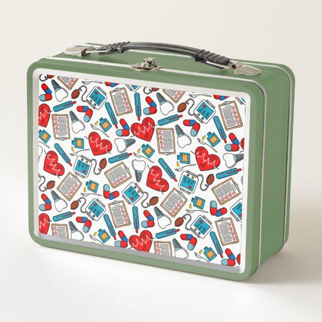 Lunch Box Cute Médicale Nurse Doctor Thème Motif mixte   (Devant)
