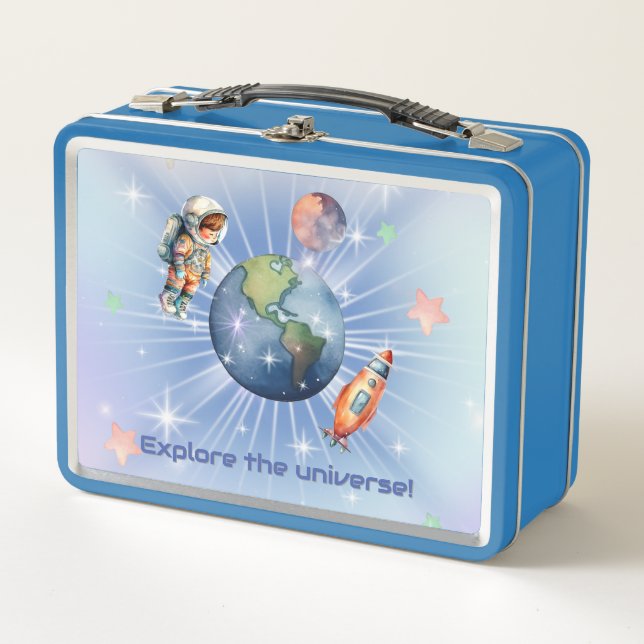 Lunch Box Cute petit astronaute dans l'espace (Devant)
