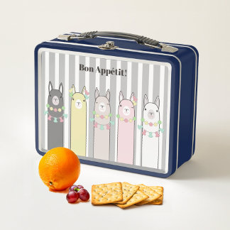 Lunch Box Cute Retro Coloré Llamas Personnalisé