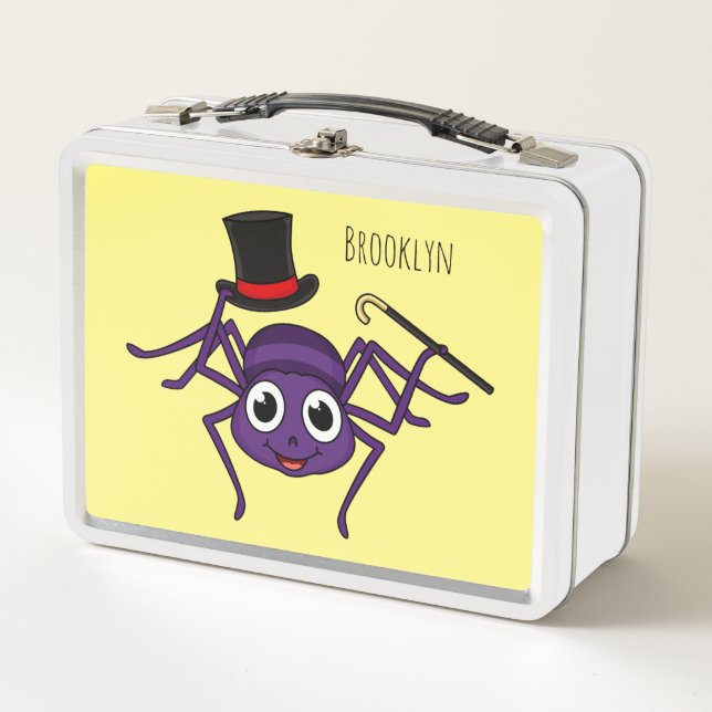 Lunch Box Cute Spider dans le top a un dessin animé (Devant)
