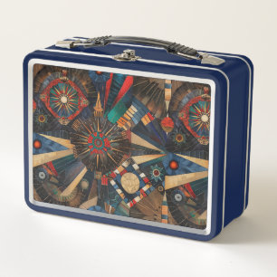Lunch Box Cyan écologique "Chroniques autochtones anciennes"