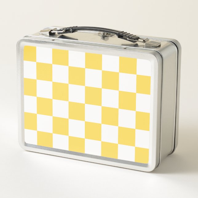 Lunch Box Damier jaune visuel classique  (Dos)
