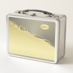 Lunch Box Décor de luxe sur or & argent, Monogramme