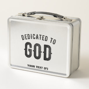 LUNCH BOX DÉDIÉ À DIEU COOL PERSONNALISABLE NOIR TEXTE