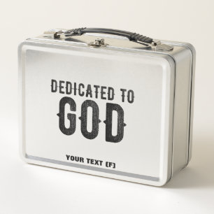 LUNCH BOX DÉDIÉ À DIEU PERSONNALISABLE COOL TEXTE NOIR