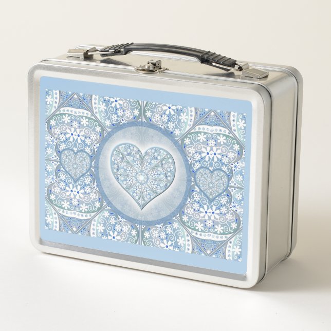 Lunch Box Dentelle en céramique bleu clair (Devant)