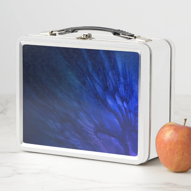 Lunch Box Des ailes mystiques aux plumes bleues profondes (En situation)