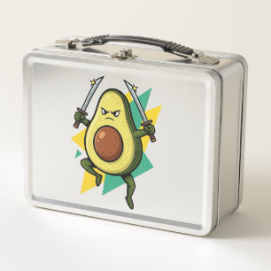 Lunch Box Dessin animé de Ninja Avocat – Vecteur de guerrier