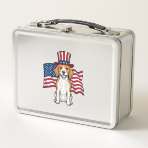 Lunch Box Dessin de gravure vintage de drapeau de chien Beag
