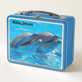 Lunch Box Deux dauphins dans l'eau bleue