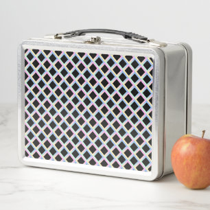 Lunch Box Diamants Symétriques Noirs avec Cadres en Dégradé