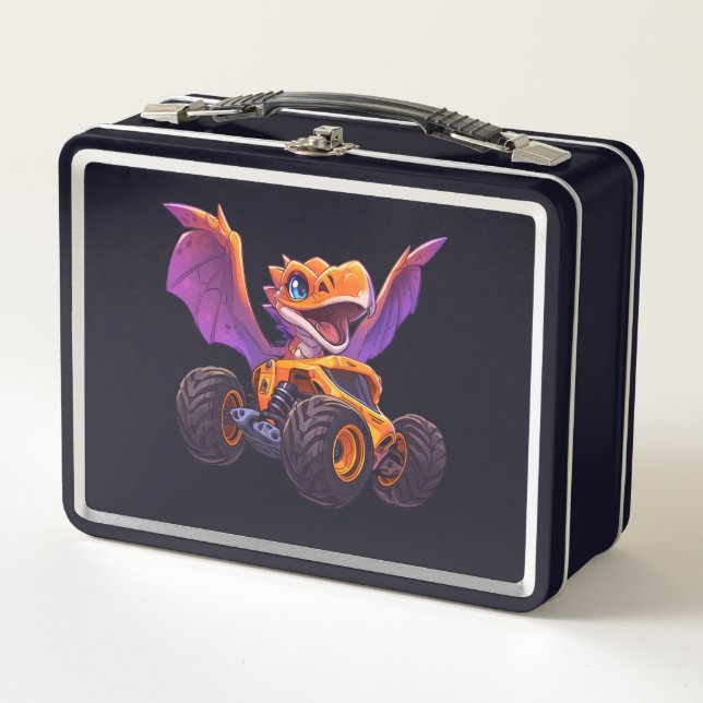 Lunch Box Dino on Wheels : Back to School Adventure Lunch Bo (Devant)