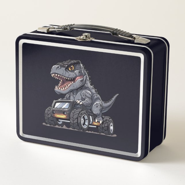 Lunch Box Dino on Wheels : Back to School Adventure Lunch Bo (Devant)