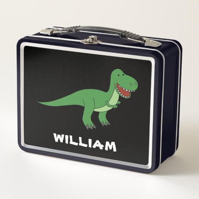Lunch Box Dinosaure Personnalisé Nom Personnalisé Retour À L (Devant)