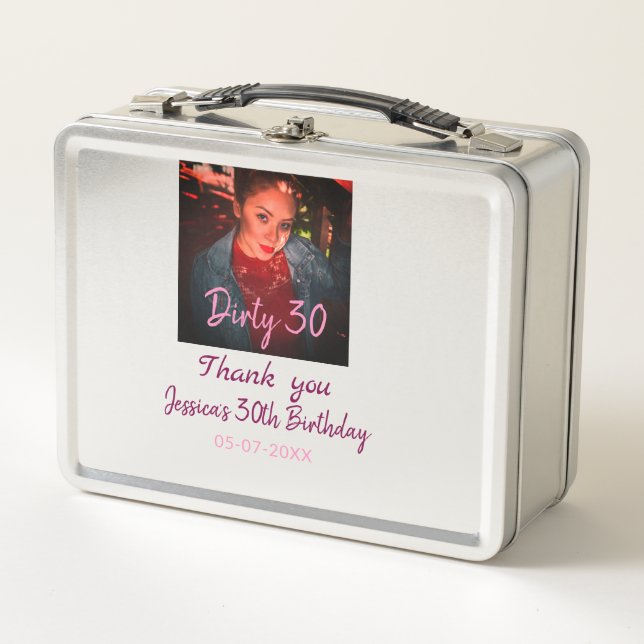 Lunch Box Dirty 30 Anniversaire ajouter nom rose ajouter dat (Devant)