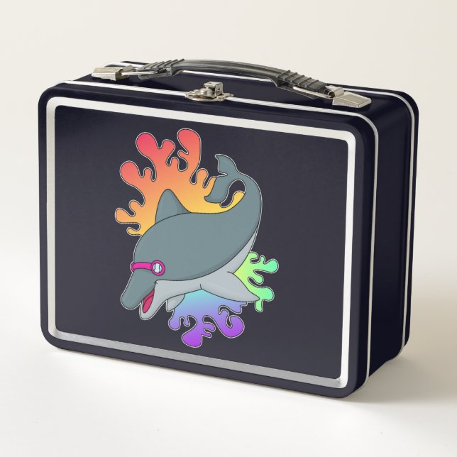 Lunch Box Dolphin at Swimming with Swimming goggles (Devant)