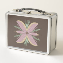 Lunch Box Doodle de jolie fleur rose et marron Illustration