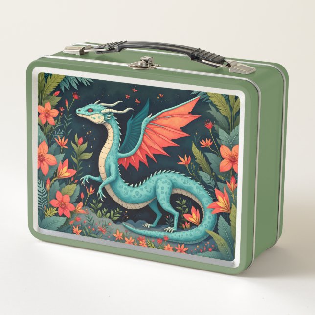 Lunch Box Dragon dans la Jungle Enfant ou Adulte (Devant)