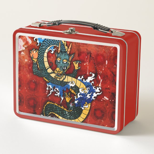 Lunch Box Dragon japonais - Bonne fortune (Devant)