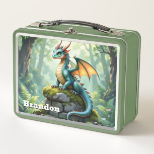 Lunch Box Dragon Whimsical sur pierre antique Personnalisé