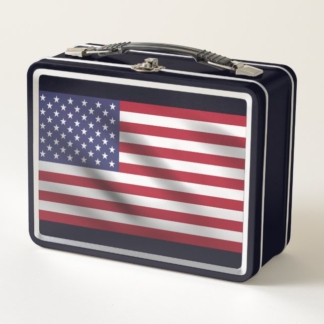 Lunch Box Drapeau américain en métal patriotique Lunette (Devant)