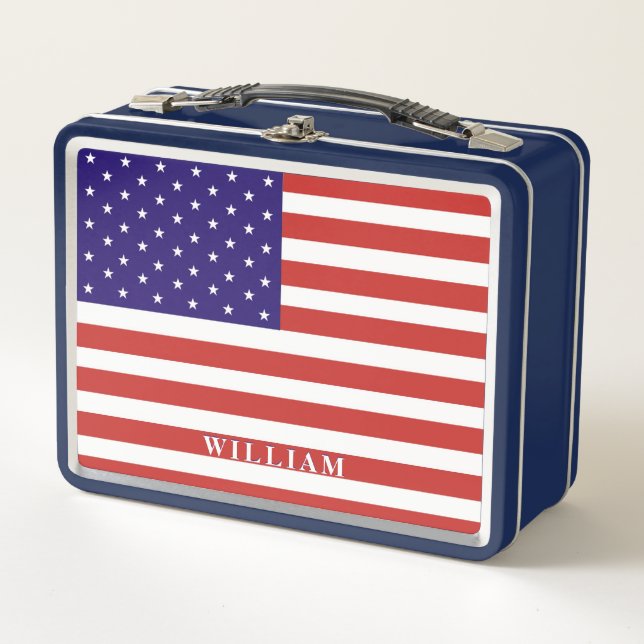 Lunch Box Drapeau américain Enfants personnalisés (Devant)