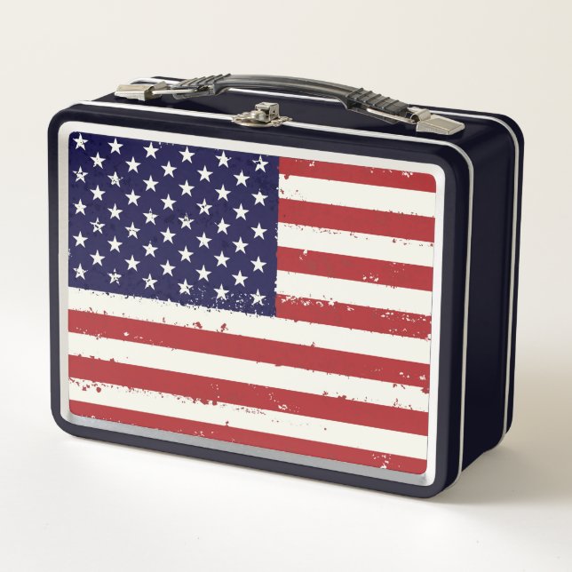 Lunch Box Drapeau américain patriotique en détresse (Devant)