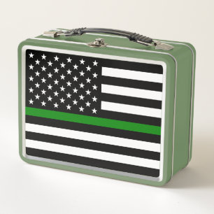 Lunch Box Drapeau de la fine ligne verte : vétérans militair
