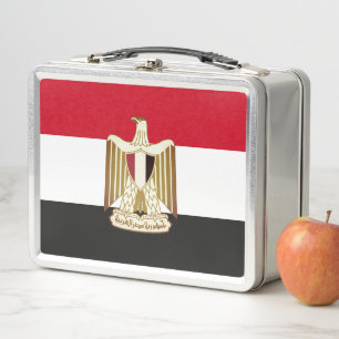 Lunch Box Drapeau de l'Égypte (avec armoiries plus grandes)