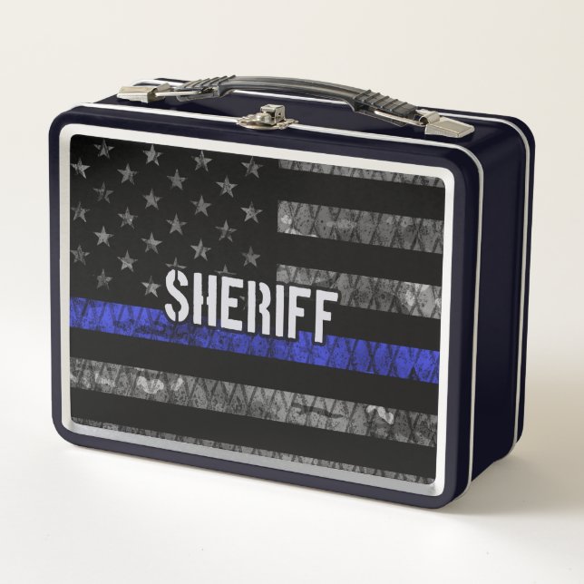 Lunch Box Drapeau de police du shérif en détresse (Devant)