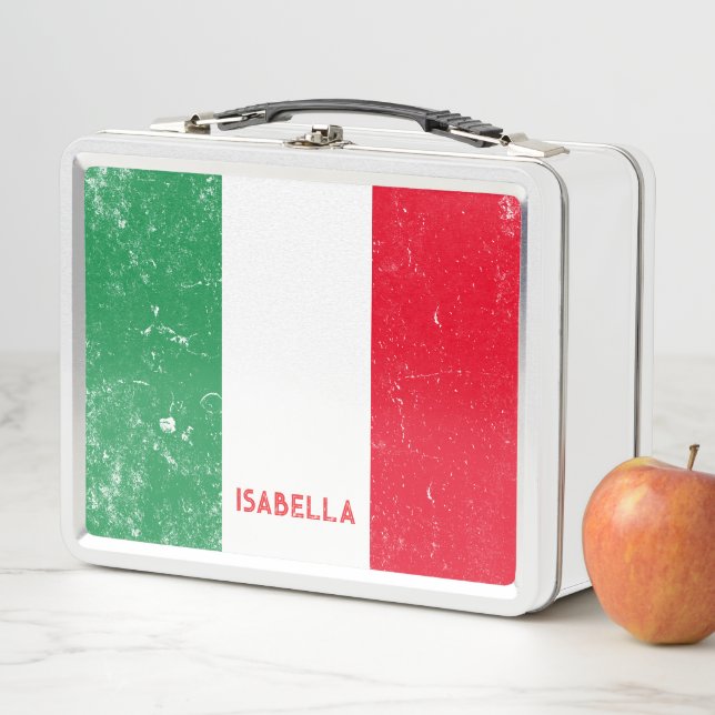 Lunch Box Drapeau italien Regarder déçu Nom personnalisé de  (En situation)