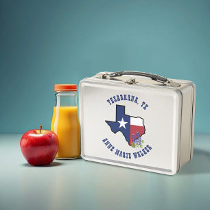 Lunch Box Drapeau Texas avec Fleur d'État Bluebonnet personn