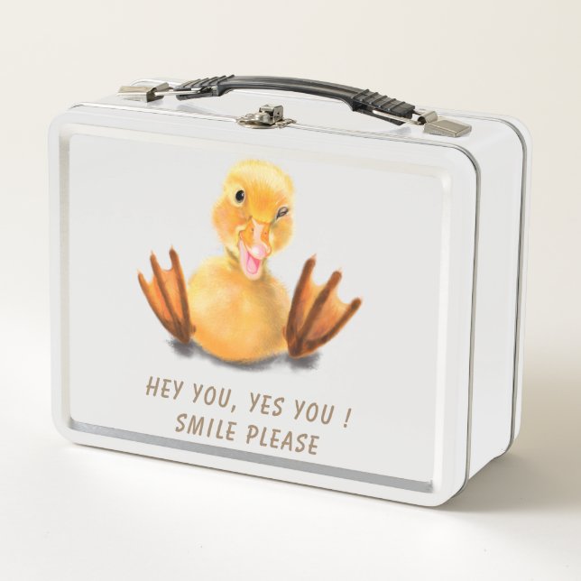 Lunch Box Drôle Canard Joué Wink Joyeux Smile Cartoon (Devant)