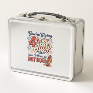 Lunch Box Drôle de 4 juillet Hot Dog Vintage Conception de T