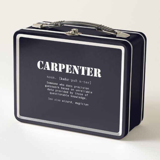 Lunch Box Drôle de don de charpentier - Définition du dictio (Devant)