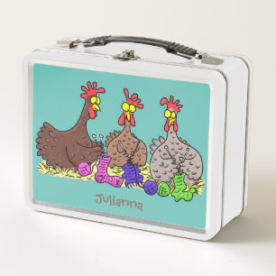 Lunch Box Drôle dessin animé de poulets de tricot